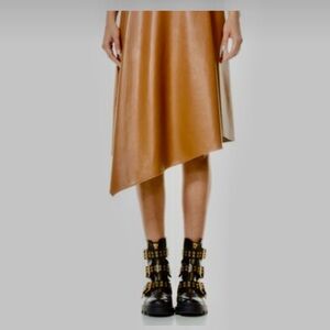 Alice + Olivia Tan Leather Skirt